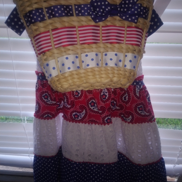 Nanette baby red white and blue dress and purse - Picture 5 of 7